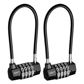 Newest 4 Digit Combination Padlock, Resettable Padlock with Steel Cable Rope, Outdoor Waterproof Resettable Padlock for Gym Locker, Hasp Cabinet, School, Fence Gate-2 Pack