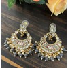 Ethnic Gold Indian Wedding Fashion Enamel Pearl Dangle Jhumka Earring