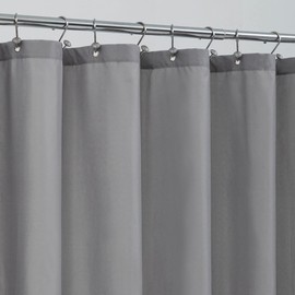 ALYVIA SPRING Stall Fabric Shower Curtain Liner Waterproof - 48" x 72", Soft & Lightweight Stall Size Shower Curtain with Magnets, Machine Washable - 48x72, Grey