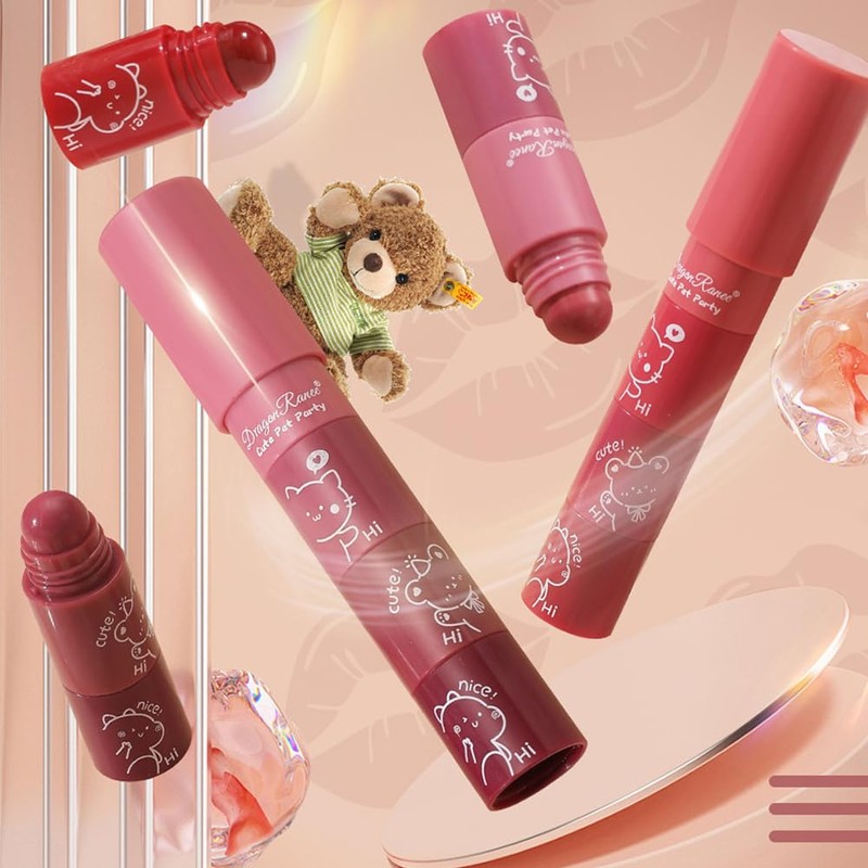 4-in-1 Lipstick Color Changing Lip Balm, 4 Colors, Long Lasting