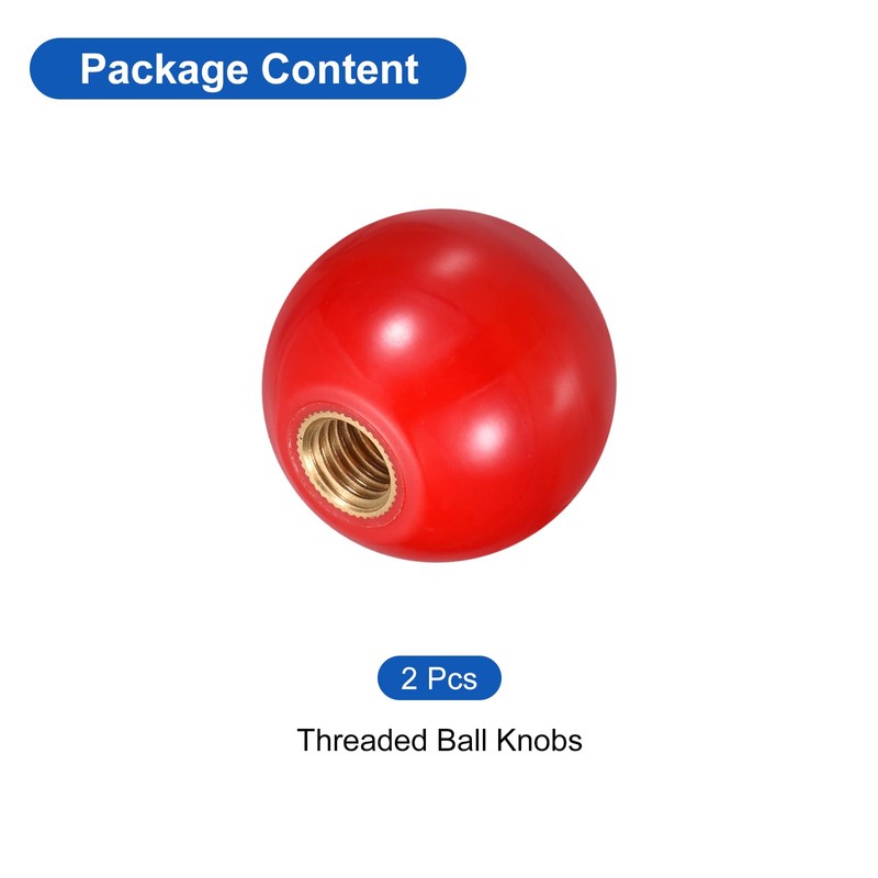 uxcell 2Pcs Threaded Ball Knobs, M12 Female Thread Thermoset Ball