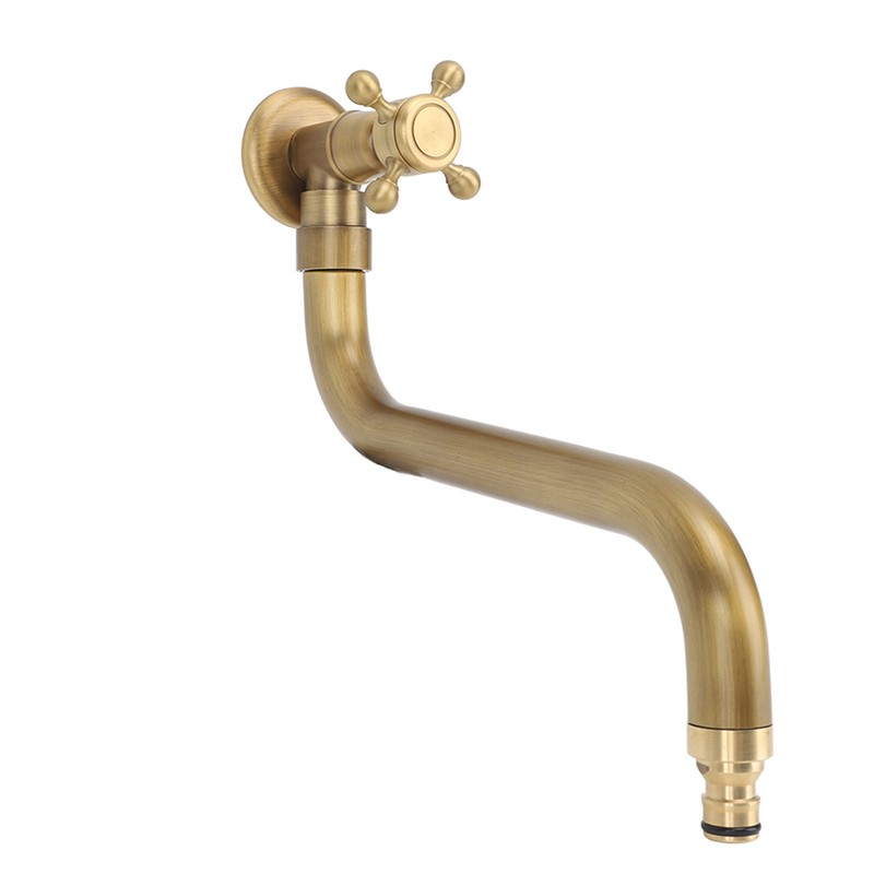 S Spout Antique Wall Mounted Faucet Single Cold Anti Freeze