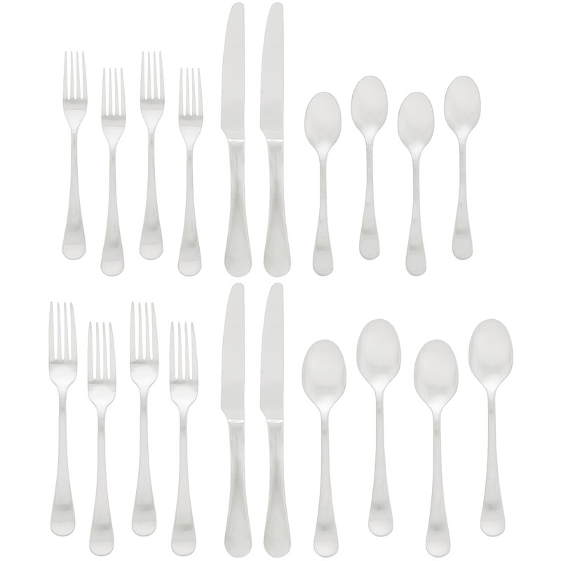 Ginkgo International Bergen 20-Piece Stainless Steel Flatware Set, Service for