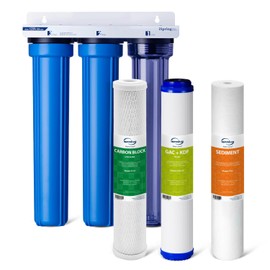 iSpring F3WCB32KS 20" x 2.5" Whole House Water Filters for WCB32 Series Water Filter Systems, Includes Sediment, GAC+KDF, and Carbon Block Filters