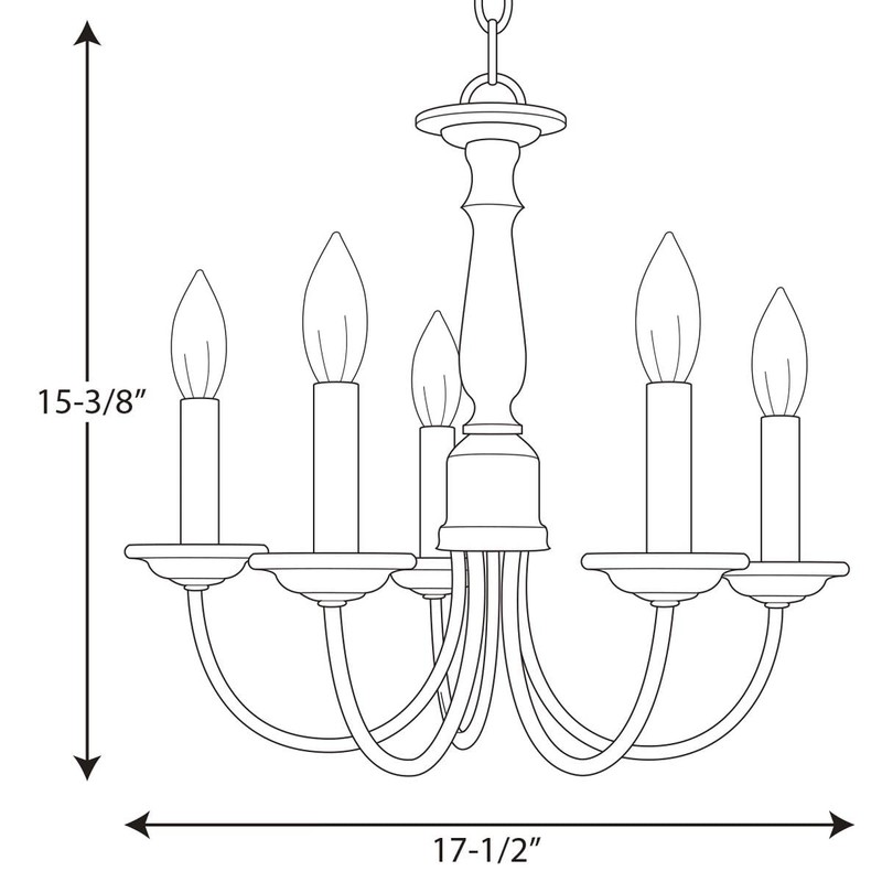 Progress Lighting 5-Light Ivory Candles Traditional Chandelier Light, Indoor, P4009-20,
