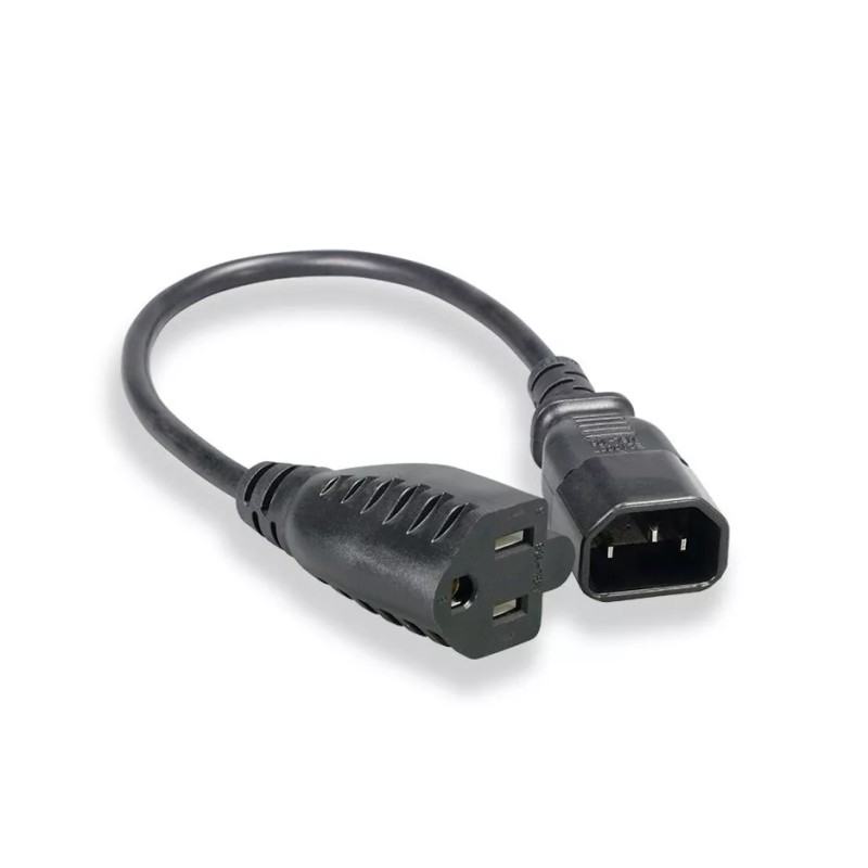 Unbranded Premium IEC320 C14 To NEMA 5-15R Outlet Power Adapter