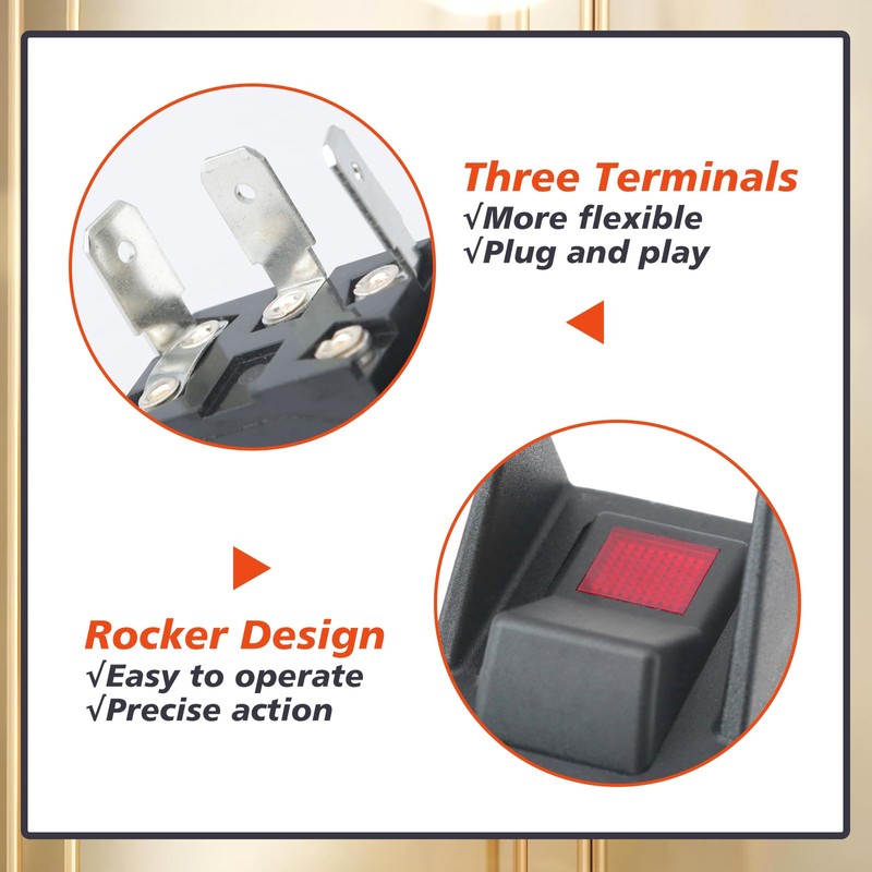 Mhrxusd 30T35687 3 Terminal Rocker Switch Compatible with Muncie Dump
