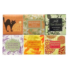 Greenwich Bay Trading Company Spring Garden Bloom Flower Shea Butter Soap Gift Set – Floral Shea Butter Soap Set of Six – Luxurious, Moisturizing, and Perfect for Gifting, 1.9oz (Fall)