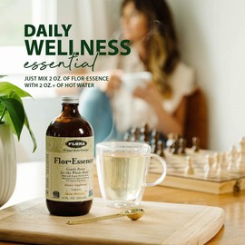 Flora Flor Essence Liquid Tea Blend 32oz LARGE - Gentle Detox Cleanse with Burdock Root, Slippery Elm, Kelp, Thistle - Premium Organic Ingredients
