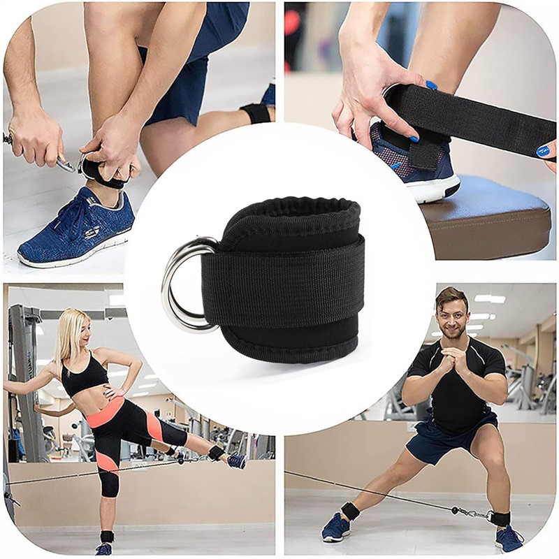 Fitness Ankle Straps for Cable Machines, 4 Pack Comfortable Adjustable