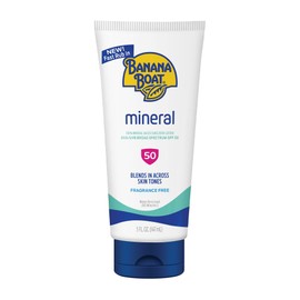 Banana Boat Mineral Sunscreen SPF 50, 5oz | Zinc Oxide Sunscreen Lotion, Beach Essentials, Banana Boat Sunscreen SPF 50, Sunblock, Zinc Sunscreen, SPF 50 Sunscreen, 5oz