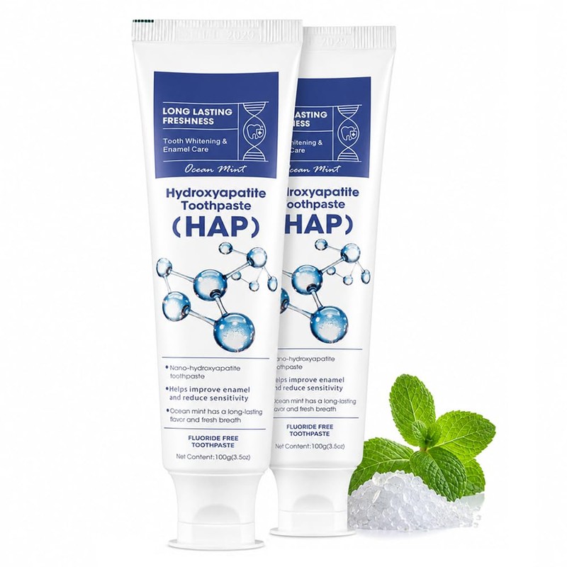 Nano Hydroxyapatite Toothpaste, 7.5%, Fluoride-Free, 2 Pack | Fresh mint