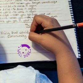 Teacher Stamp | Education Marking Stamp | Reward Stamps for School - Well Done Pencil Design
