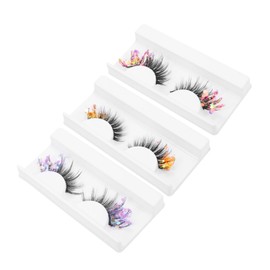 Baluue 3 Pairs Glitter False Eyelashes Natural Stage Makeup Lash Extensions for Women
