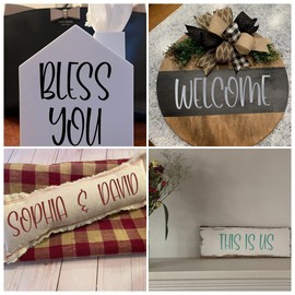 6 Inch Alphabet Letter Stencils for Painting - 42 Pack Letter and Number Stencil Templates with Signs for Painting on Wood, Reusable Letters and Numbers Stencils for Chalkboard Wood Signs & Wall Art