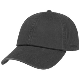 Stetson Rector Baseball Cap Women/Men - UV protection sun metal buckle, with peak Summer-Winter - One Size black