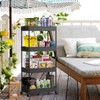 SPACEKEEPER Storage Cart 4-Tier, Bathroom Rolling Cart Utility Storage Organizer