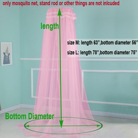 Crib Mosquito Net Crib Dome Bed Canopy Foldable Cot Net Tent Universal Palace Style Dome Bed Curtain (Stand Rod NOT Included)