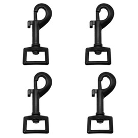 4 Pack Swivel Bolt Snap Hooks Dog Leash Hooks Dog Clips Trigger Snaps for Heavy Duty Pet Leashes & Collar, Flag Clasp, Key Chain Clasp, Pet Buckle,DIY Projec,Single Ended Clip (Black)