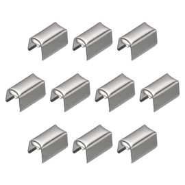 sourcing map Fold Over Crimp Caps, 100Pcs 8 x 4mm Ribbon End Clasp Tips Clamp Cord Ends for Jewelry DIY Craft Making, White Nickel