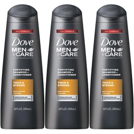 Dove Men + Care Thick and Strong Fortifying 2-in-1 Shampoo + Conditioner, 12 Ounce (Pack of 3)