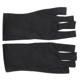 Guantes UV para Lámpara de Uñas de Gel, 1 par de Guantes AntiUV Guantes de Manicura LED Protección UV Lámpara de Curado de Arte de Uñas Guante de Protección UV Guantes de Cuidado (Negro)