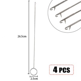 4 Pieces Sewing Loop Turner Hook Long Loop Turner Tool with Latch for Fabric Belts Strips DIY Knitting Accessories, 26.5 cm/ 10.4 Inch.Loop Turner