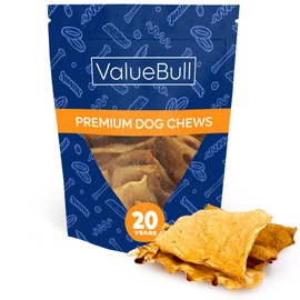 ValueBull USA Rawhide Chips, Chicken Flavored, 10 Count - Natural & Safe, USA Beef Hide, Long Lasting, Chemical Free, No Artificial Flavors