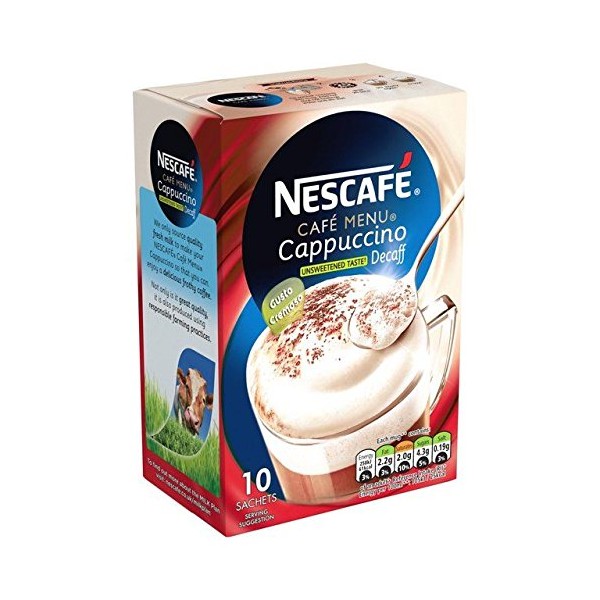 Nescafe Cappuccino descafeinado sin azúcar - 10 x 15 g