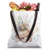 Cute Turtle Illustration Pastel Floral Bouquet Tote Bag