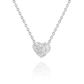 SAGA GIOIELLI® Women's Necklace Stainless Steel Heart Crystals, Stainless Steel Crystal, Crystal