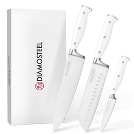 diamosteel White Knife Set, 3-Piece Knives Set for Kitchen with Elegant Box