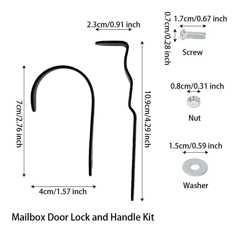 Mailbox Latch and Handle Kit, Thickened Metal Mailbox Door Replacement