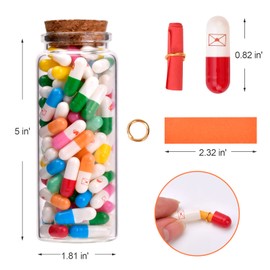 COVLUROTO Mothers Day Mom Gifts for Mom Wife Capsule DIY Letter Message in a Bottle, 100 PCS Love Letter Couples Gifts Valentines Day Anniversary Birthday Gifts for Her Him Girlfriend Boyfriend
