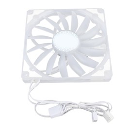 PWM ARGB Fan 15mm Thin, 300‑1100RPM Smart PWM Control, Silent 15 Blade Design, Easy Install, for Computer Case &, Plug and Play (White)