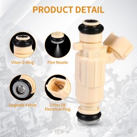 AISHAN 4PCS Fuel Injectors 4 Holes Compatible with Hyundai Elantra 02-07, Tiburon 03-08, Tucson 05-09, for Kia Spectra 04-07, Rondo 07-10, Spectra5 Sportage 05-09 L4 2.0L Replace# 35310-23600