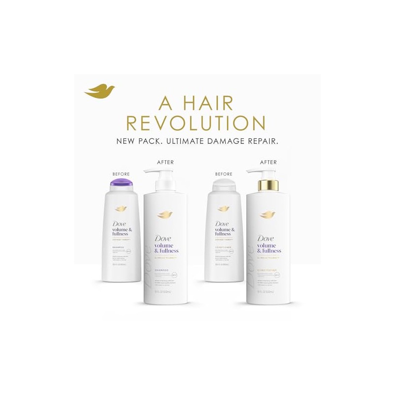 Dove Shampoo and Conditioner Set, Volume & Fullness + Advanced
