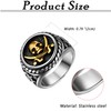 OIDEA Men's Retro Pirate Skull Ring Punk Rock Style Stainless
