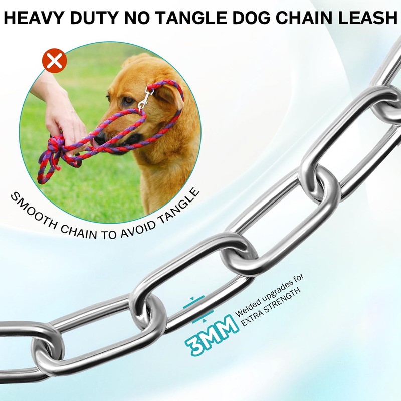 Heavy Duty Dog Chain for Yard-30FT Metal Chain Leash Chew