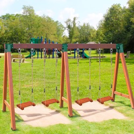 BeneLabel A-Frame Middle Swing Set Brackets, Heavy Duty Steel Swing Set Hardware with Mounting Hardware, DIY Swing Set Bracket Swing Set Kit for 2 (4x4) Legs & 1 (4x6) Beam, Green