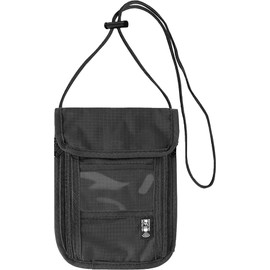 Neck Pouch Unisex Travel Wallet with RFID Protection Wallet for Hanging Waterproof Passport Bag Organiser Soft Neck Pouch for Passport, Credit Cards, Coins and Travel Accessories, Black, black