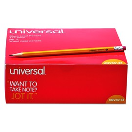 Universal 55144 Woodcase Pencil, HB #2, Yellow Barrel (Pack of 144)