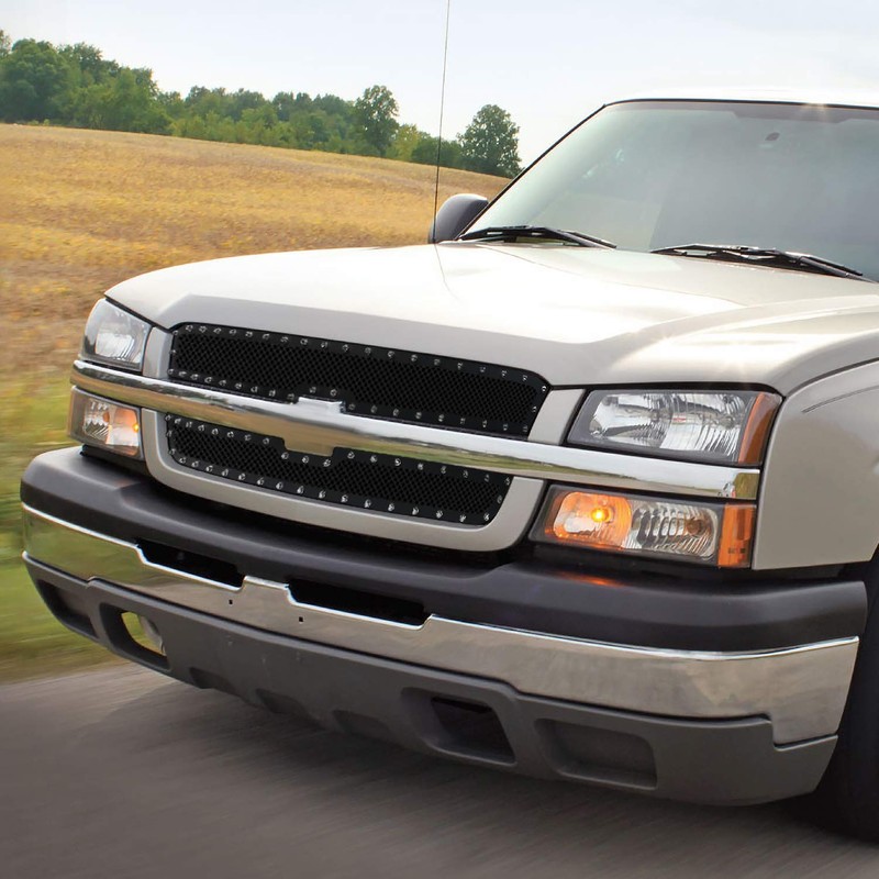 Spec-D Tuning Rivet Style Mesh Black Upper Main Grille Inserts