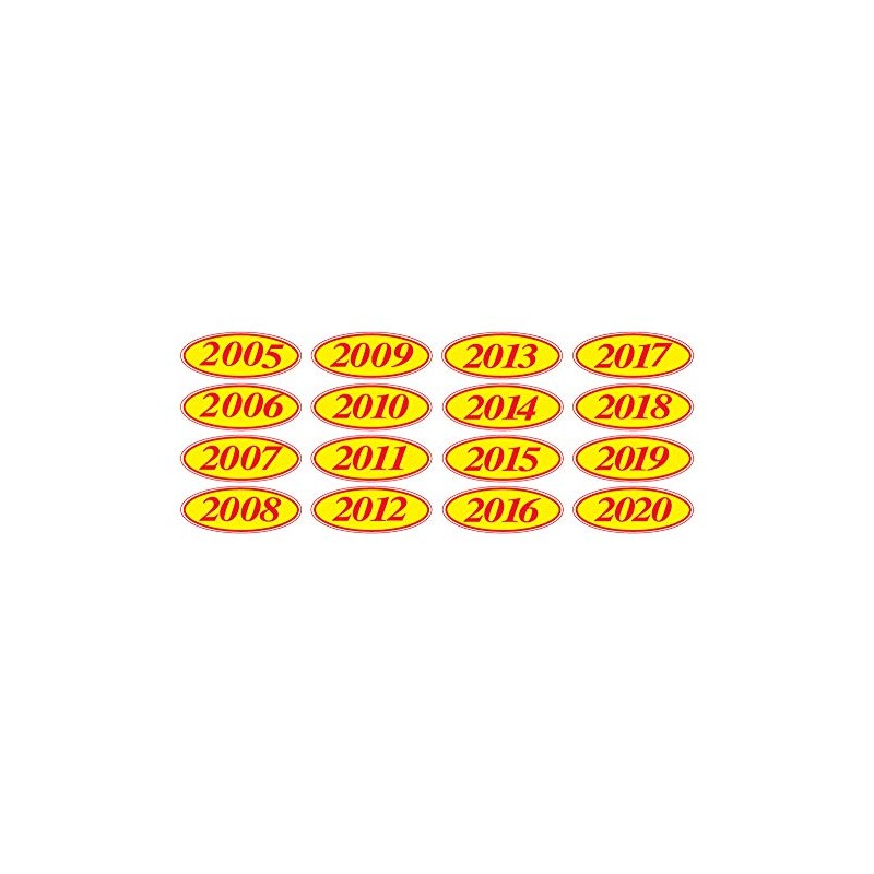 EZ-Line Oval Model Windshield Year Stickers for Car Windows Red
