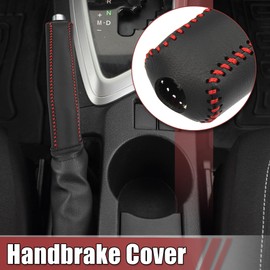 X AUTOHAUX Car Interior Handbrake Cover with Red Thread Replacement