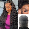 kloiynj Hidden Strap 360 Deep Wave Lace Front Wigs Human