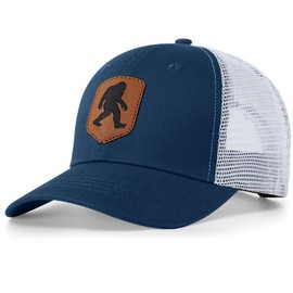 Pnkvnlo - Gorra de piel para hombre, gran cierre de Snapback para caza y senderismo, 01.bigfoot-piel/azul marino, Talla única
