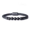 COAI Genuine Lava Magnetic Clasp Leather Mala Prayer Stones Bracelet