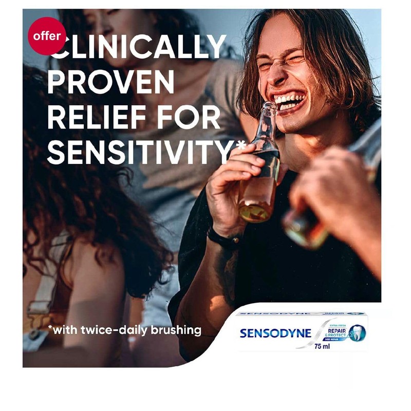 Sensodyne Sensitive Toothpaste, Repair & Protect Extra Fresh, 75 ml,