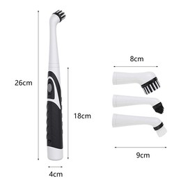 WDEC Household Cleaning Brush, Electric Cleaning Brush Oscillating Cleaning Tool, Power Sonic Cleaning Scrubber Cordless with 4 Heads, for Bathroom Household Tub Tile Floor Wall Kitchen (Black)